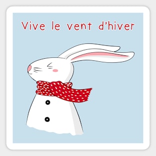 Vive le vent d'hiver (Lapin de Noël) - Christmas winter rabbit Magnet